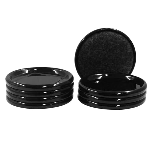 8Pcs Felt Furniture Sliders Reusable Carpet Base Furniture Cups,Moving Pads Sliders to Protect Hardwood (Round, 3 inch Dia, Black/Gray) - size: Round, 3 inch Dia