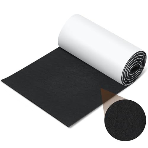 Fullhawl Large Felt Furniture Pads 8 x 60 Inch Non Slip Self Adhesive Heavy Duty Cuttable Strip Roll Felt Sheet Tape for Protecting Hardwood Floors Chair Wall, Black - color: Black, size: 8 x 60 Inch, style: Felt