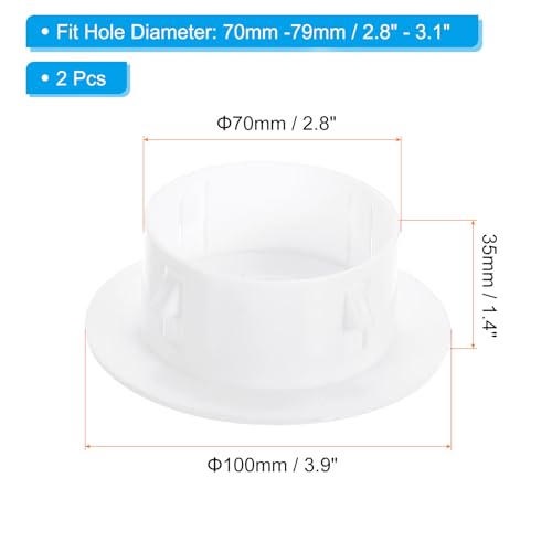 PATIKIL Air Conditioning Wall Hole Cover, 2Pcs Air Conditioner Blocking Hole Plug Decoration Water Pipe Sealing Plate Cover for 2.8" - 3.1" Diameter Hole, White - size: 2.8" - 3.1"