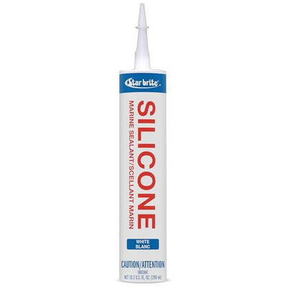 STAR BRITE Marine Silicone Sealant - Waterproof, Durable, UV Resistant, for Fiberglass, Metal, Wood, Glass, Ceramic & More - size: 10.3 Fl Oz
