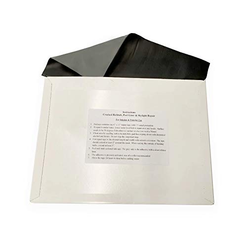 A.A Stick N Repair Cracked Bathtub, Pool Liner, Roof, Skylight, Vinyl Skirting, Siding Repair Kit (Black) - color: Black