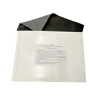 A.A Stick N Repair Cracked Bathtub, Pool Liner, Roof, Skylight, Vinyl Skirting, Siding Repair Kit (Black) - color: Black