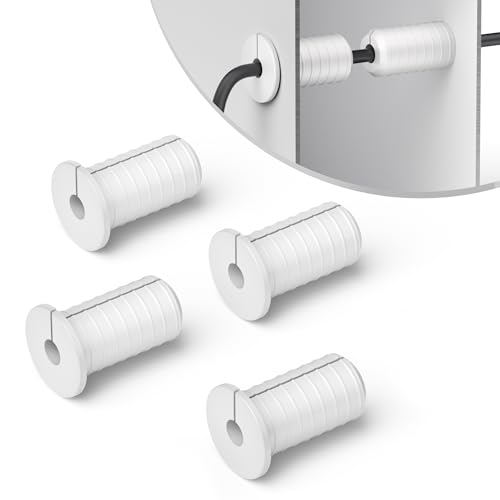4 PCS 3/4 inch Wall Grommets for Starlink Cable Grommets White Non-Slip Starlink Wall Cable Pass Through Bushing Grommets 19mm Diameter Silicone 3/4 inch Starlink Cable Routing Kit for Protecting Cord - color: White, size: 3/4 Inch