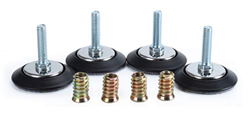 Furniture Levelers - Adjustable Leveling Legs for Tables Chairs Cabinets Felt Pads Included (4, D64mm Black) - size: D64mm Black