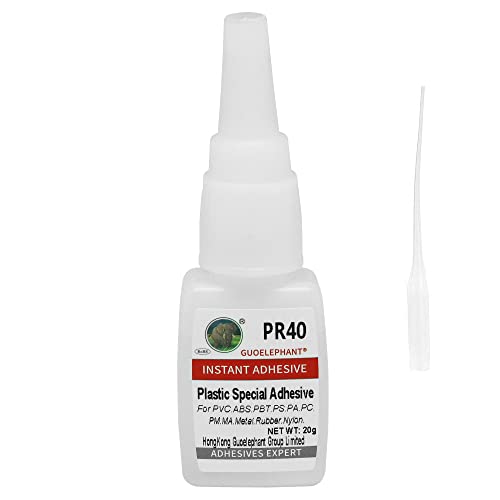 Super Glue 20g, Instant Adhesive for Plastic & Other Materials, DIY Crafts, Tube, PVC, ABS, PBT, PS, PA, PC, PM, MA, Nylon