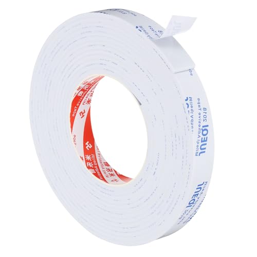 PATIKIL 5m/16.4ft Sealing Foam Tape, 20mm Wide 3mm Thick Single Sided Weather Stripping Door Furniture Seal Strip for Window Pipes Insulation, White - color: White, size: 5m*20mm*3mm