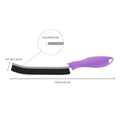 FOOGWEE Hard Bristle Crevice Cleaning Brush - Cleaning Supplies - Grout Cleaning Brushes for Household Use - Crevice Cleaning Tool for Bathroom, Home and Kitchen (3, Purple) - color: Purple