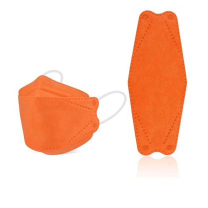akgk KN95 Face Masks 50 Pack, 5-Ply Disposable Tangerine Face Mask Against PM 2.5 Smoke and Dust - color: Z-50 Pack-tangerine