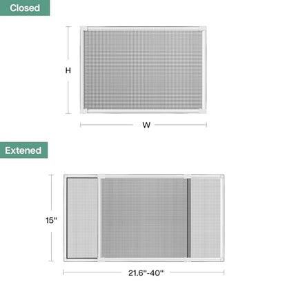 Paramondo Expandable Window Screen, Horizontal (15" H x 21.6" - 40" W, 2 Pack) Adjustable Window Screens, Replacement Window Screens for House Windows - size: Medium (15" H x 21.6"-40" W, 2 Pack)