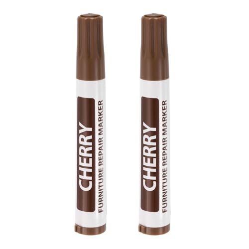 uxcell Furniture Repair Wood Markers, 2 Pcs Cherry Touch Up Filler Sticks, Oil Based Paint Markers for Scratches, Wood Floors, Tables, Cabinet, Carpenters, Cover Ups - color: Cherry