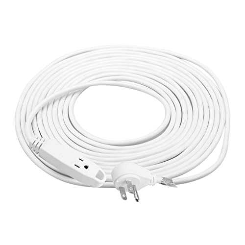 SureSave Extension Cord, 30 Feet | Heavy-Duty White Extension Cord 3-Prong Grounded Plugs for Indoors | UL Listed 3-Plug Outlet and AC Power Strip, 13-Amp