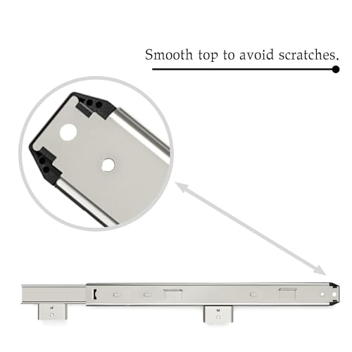 FRMSAET Heavy Duty 12/14/16/18 inches Thickness Steel Construction Ball Bearing Keyboard Slides Keyboard Drawer Slides Tray Accessories Cabinet Furniture Hardware Rails (14 inches, Silver) - color: Silver, size: 14 Inch