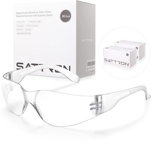 100 Pack of Clear Safety Glasses, Scratch & Impact Resistant ANSI Z87.1 Protective Eyewear, Ploycarbonate Lenses or Women Men Safety Sunglasses for Construction, Outdoor Work & Shooting Ideal for Lab - color: 100pack Clear Lens
