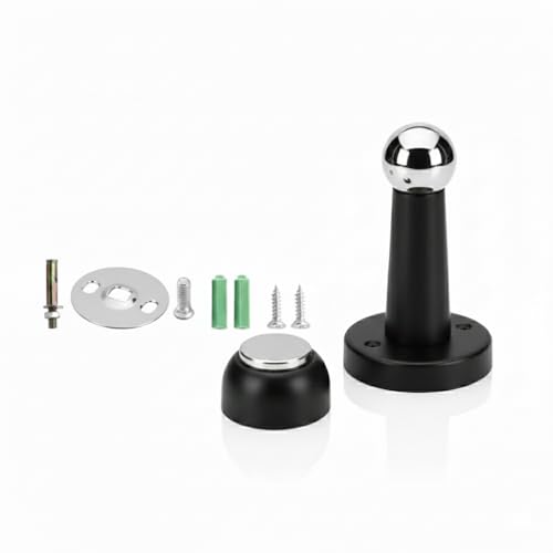 Door Stopper, Heavy Duty Stainless Steel, Strong Magnetic Stop, Catch, Powerful Holder for Bedroom, Bathroom, Kitchen, Keep Your Door Open (Black)