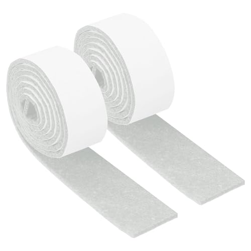 uxcell Felt Strips with Adhesive Backing, 2 Rolls 1" x 40" x 0.12" Anti Scratch Furniture Felt Tapes Self-Stick Pads for Protecting Hardwood Floor, White - color: White, size: 1"x40"x0.12"