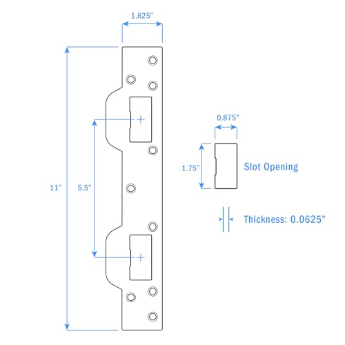 Nuk3y SP550 Combination Security Door Strike for 5-1/2 inch Hole Center (Matte Black) - color: Matte Black