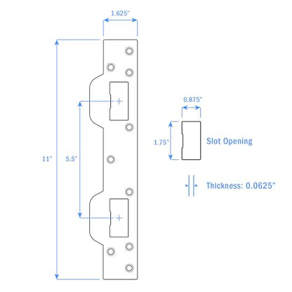 Nuk3y SP550 Combination Security Door Strike for 5-1/2 inch Hole Center (Satin Nickel) - color: Satin Nickel