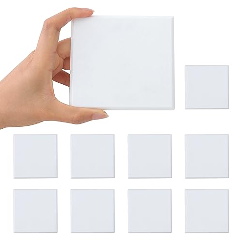 HOME MASTER HARDWARE Self Adhesive Wall Protector Square 4 inch, 10 Pack Door Handle Wall Shield Guard Door Stop, Rigid Vinyl Wall Protection Pad White - color: Square, size: 4 inch - 10 Pack
