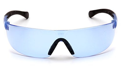 Pyramex Provoq Safety Eyewear Blue Mirror Lens Black Temples - color: Infinity Blue Lens/ Black Frame