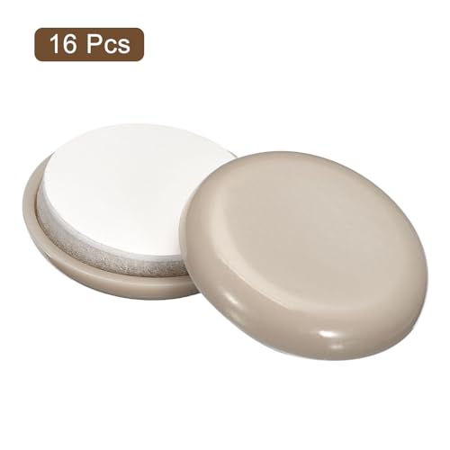 uxcell Furniture Sliders, 16Pcs 1 1/4" - Plastic Self-Adhesive Round Sliding Pads, Chair Glides for Carpeted Tile Vinyl Hardwood Floors (Grey) - size: 1 1/4"