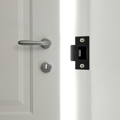 Angoily Door Reinforcement Plates 4Pcs Deadbolt Strike Plates Latch Door Lock Guide Plate Stainless Steel 2.75X1.57In Home Security Hardware