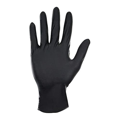 SAS Safety 66543 Derma-Pro Powder-Free Black Nitrile Disposable Glove, Large, 4 mil Thick, Black (Pack of 100)