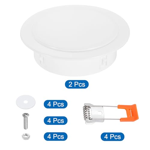 PATIKIL 5.2" Spring Ceiling Cover Plate, Recessed Light Trim Wall Mount Downlight Hole Cap Decorative Panel with Buckle Suitable for 4.1-4.9inch Round Hole Glass Ceiling Openings, White - size: 4.1-4.9"