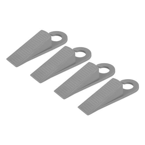 uxcell 4 Pcs Door Stoppers for Bottom of Door, 28mm/1.10 Inch Door Stops, TPR Rubber Door Stopper Wedge Anti Slip, Window Stopper Door Stackable, Grey - color: Gray