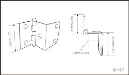 QCAA Durable Steel Semi-Concealed Hinge for Box, Chest & Cabinet, 1-1/2" Width x 1.2 mm Thickness, Brass Plated, 4 Pack, Made in Taiwan - color: Brass Plated, size: 4 Pack (1-1/2" x 1.2mm)