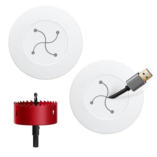 Cord Hider for Wall Mounted TV, in Wall Cable Management Kit for Large Capacity, Wall Cable Hider Behind The Wall, Cable Raceway White Includes Hole Saw Dril Attachment - 2 Pass Locking Brackets - color: White, size: 2 Pack