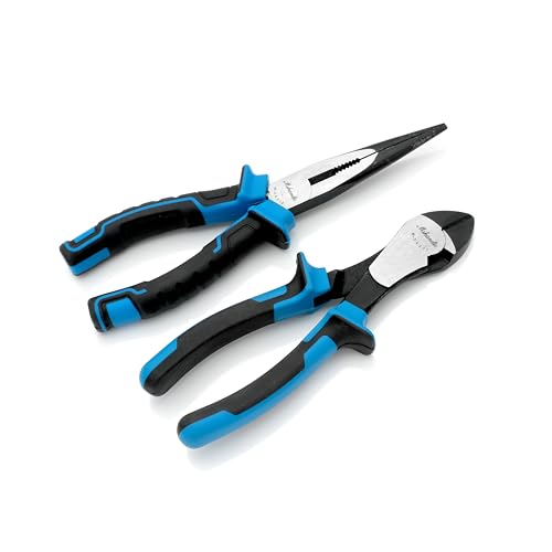 2 Pieces Plier Set, Including 8" Needle Nose Pliers and 7" Diagonal Cutting Pliers, Premium High Carbon Steel Construction for Plumbing, and General Applications Multi-use Tools Set - size: 2 Pcs