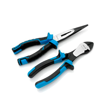2 Pieces Plier Set, Including 8" Needle Nose Pliers and 7" Diagonal Cutting Pliers, Premium High Carbon Steel Construction for Plumbing, and General Applications Multi-use Tools Set - size: 2 Pcs