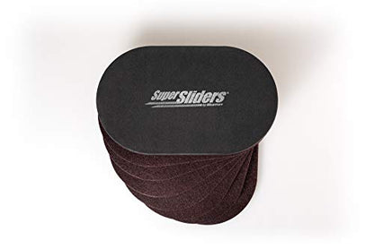 Super Sliders 9 1/2” x 5 3/4” Reusable XL Heavy Furniture Sliders, Felt Floor Protectors for Hardwood Floors, Brown (4 Pack)