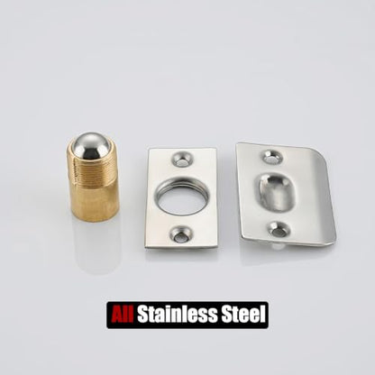 JQK Closet Door Ball Catch Hardware, Stainless Steel Catch Adjustable with Strike Plate, Polished Chrome 2 Pack, HBC100-CH-P2 - color: Chrome, size: 2 Pack