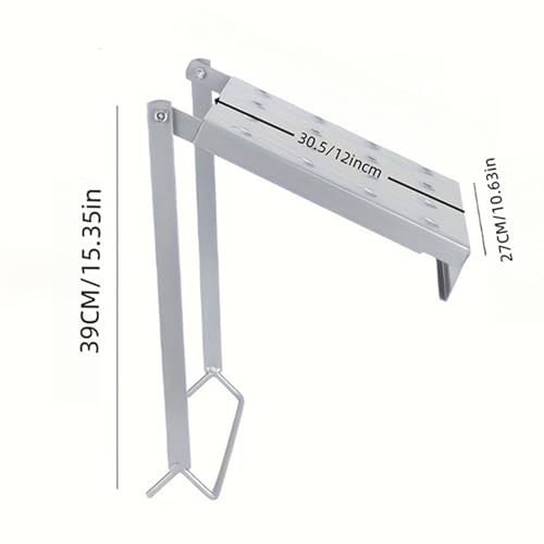 Ladder Tool Shelf - Adjustable Work, Steel Tray Panel, Foldable Storage Support, Multiuse Accessory Attachment | Convenient Organizer Enhancing Efficiency for Mechanics, Painters