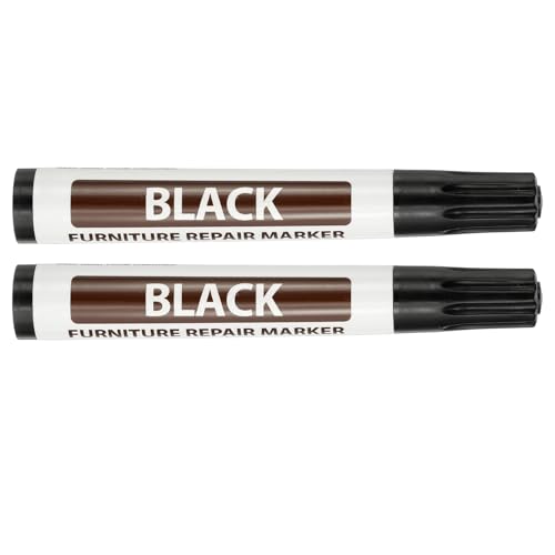 PATIKIL 2Pcs Furniture Markers Touch Up, Furniture Repair Kit Wood Markers for Scratches Wood Floor Holes Tables, Black - color: Black