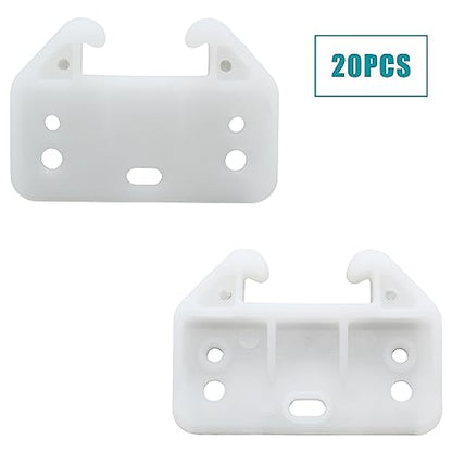Litoexpe 20pcs Plastic Drawer Guides, Rear Drawer Track Guide Replacement, Center Mount Dresser Drawer Guide Brackets for Dressers, Hutches, Bedside Table and Drawer Systems (Without Screws) - size: 60×41×28mm - 20 Pcs