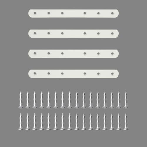Alise Stainless Steel Flat Plates - 8 Inch Mending Plate Flat Brace Heavy Duty Straight Brackets for Wood, Bed Frame, Wooden Shelves, Furniture Connector Repair Fixing Joint,White - color: White, size: 8 Inch