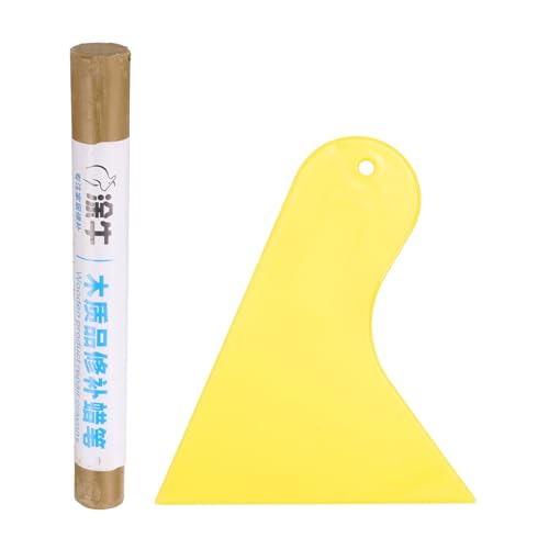 HARFINGTON Wood Filler Sticks Wood Furniture Scratch Repair Filler Sticks Furniture Touch Up Markers with Yellow Scraper for Wood Holes Wood Floor Table Door Cabinet, Warm Brown - color: Warm Brown