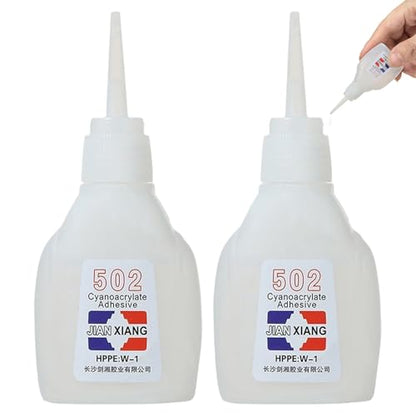 2Pcs Glue for Cuts, 30g Super Glue, Wood, Strong Quick-Drying Waterproof Multi-Purpose 502 for Wood, Plastic and Metal, Leather Repairing