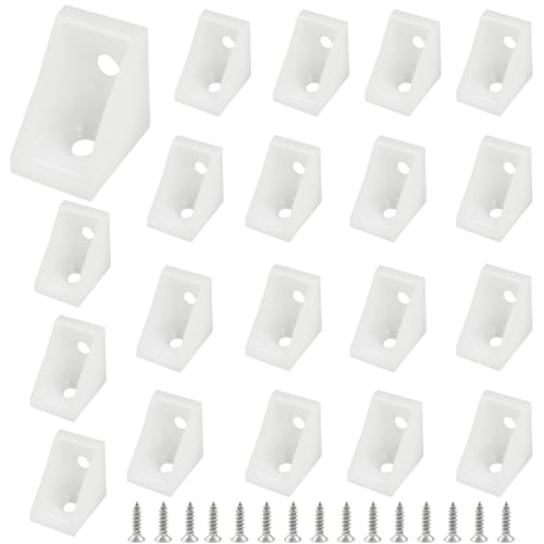 30 Pcs Plastic Corner Braces Nylon Shelf Closet Furniture Angle Bracket for Home Drawers Windows Cabinet, 0.79" x 0.79" x 0.59" (LxWxH)