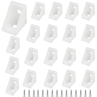 30 Pcs Plastic Corner Braces Nylon Shelf Closet Furniture Angle Bracket for Home Drawers Windows Cabinet, 0.79" x 0.79" x 0.59" (LxWxH)