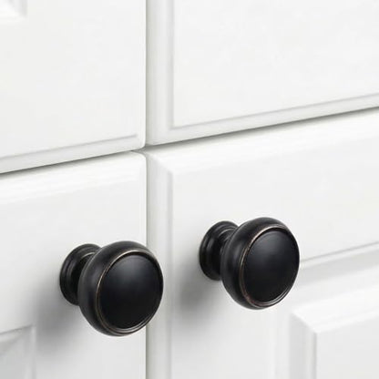 10 Pack Oil Rubbed Bronze Cabinet Knobs, 1-1/4 Inch Furniture Hardware Zinc Alloy Knob Cabinet Pulls, Modern Single Hole Hardware for Kitchen Cabinet, Dresser, Drawer - color: Oil Rubbed Bronze