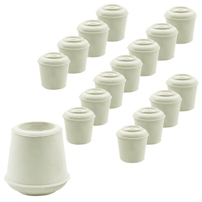 16pcs 5/8 Inch Round Chair Leg Tips Caps, Non-Slip Rubber Chair Leg Floor Protectors, White Furniture Leg Caps Fit for 0.59"-0.63" (15-16mm) Diameter Round Feet - size: 5/8 Inch-White