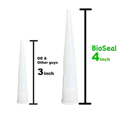 White BioSeal Waterproof 100% RTV Silicone Sealant Caulk Kitchen and Bath Grade, Low Odor No Color Change 10.1 Ounce Cartridge, White (Pack of 1)