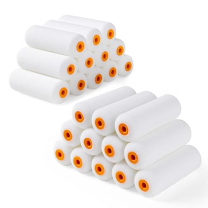 Foam Paint Roller, 24 Pack, 4 Inch Mini Paint Roller Covers, High Density Foam Paint Roller, Small Paint Rollers for All Flat Surfaces, Suitable for Wall，Kitchen Cabinets, Doors, Tables, Etc - size: 24 pcs 4" Foam Roller Cover