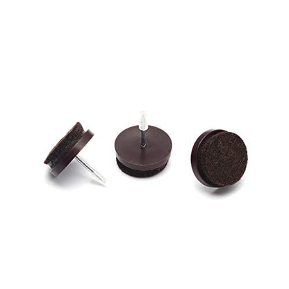 Furniture Felt Pads Nail-on Heavy Duty Felt Pad Chair Sliders Round & Square Chair Leg Floor Protectors Furniture Leg Protector 24 Pack (3/4" (Brown)) - size: 3/4" (Round, Brown)
