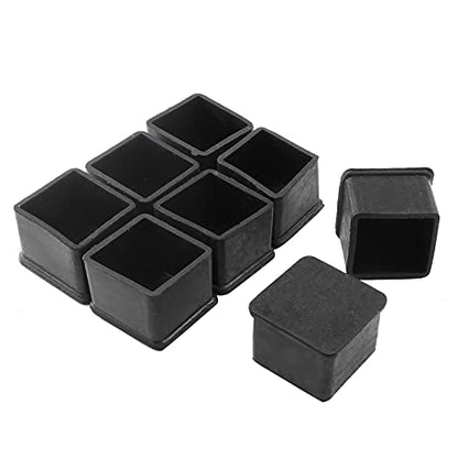 Uenhoy 8 Pcs Square Chair Leg Caps Anti-Slip Rubber Chair Tips Black Table Chair Leg Floor Protectors 1-1/2" x 1-1/2" (38mm x 38mm)