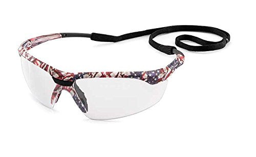 Gateway Safety 28USX9 Conqueror Wraparound Eye Safety Glasses, Clear FX3 Premium Anti-Fog Lens, Old Glory Camo Frame - color: Clear Fx3 Anti-fog Lens / Old Glory Camo Frame, size: Standard