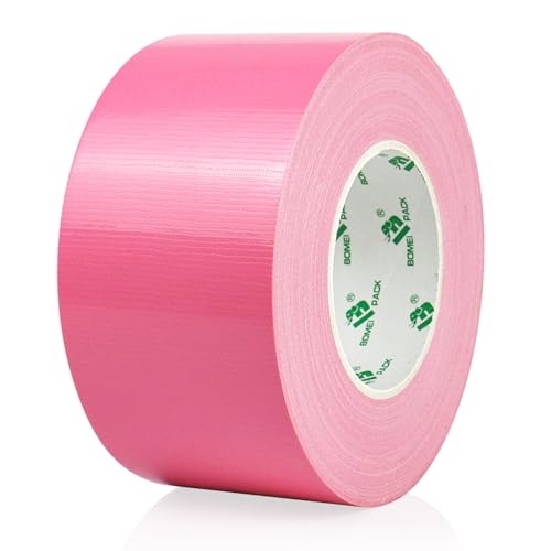 BOMEI PACK Pink Duct Tape 3 inches Wide, Heavy Duty Industrial Strong Color Duct Tape 9.0mil x 60yds for Indoor Outdoor Use, Multi Purpose Home Repair - color: Pink